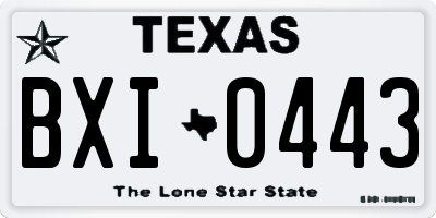 TX license plate BXI0443