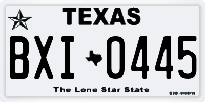TX license plate BXI0445