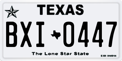 TX license plate BXI0447