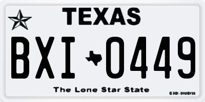 TX license plate BXI0449