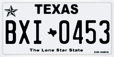TX license plate BXI0453