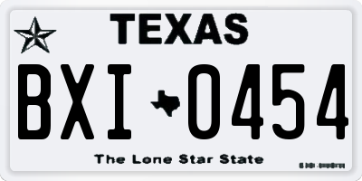 TX license plate BXI0454