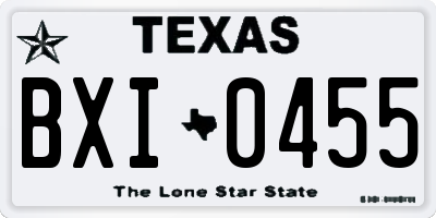 TX license plate BXI0455