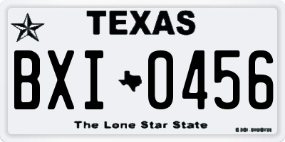 TX license plate BXI0456