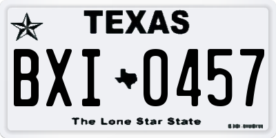 TX license plate BXI0457