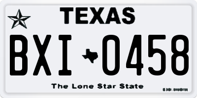 TX license plate BXI0458