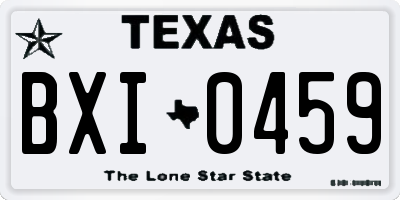 TX license plate BXI0459
