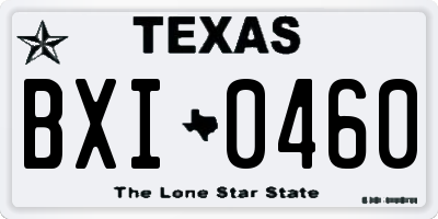 TX license plate BXI0460