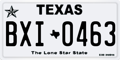 TX license plate BXI0463