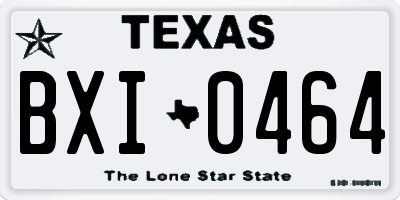 TX license plate BXI0464