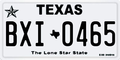 TX license plate BXI0465