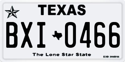 TX license plate BXI0466