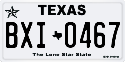 TX license plate BXI0467