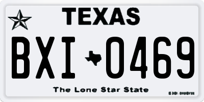 TX license plate BXI0469
