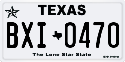 TX license plate BXI0470