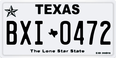 TX license plate BXI0472