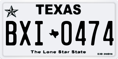 TX license plate BXI0474