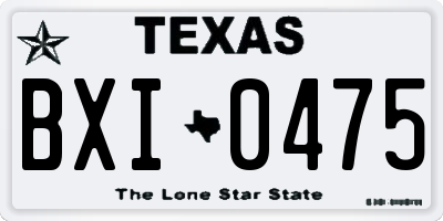 TX license plate BXI0475