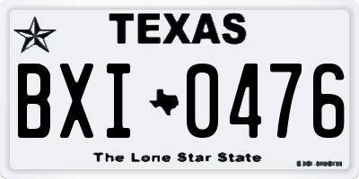 TX license plate BXI0476