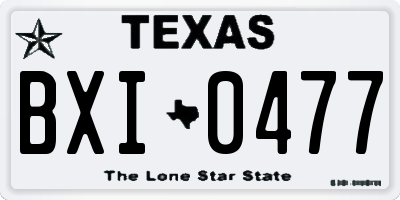 TX license plate BXI0477
