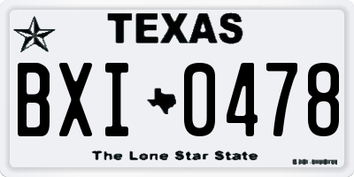 TX license plate BXI0478