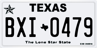TX license plate BXI0479