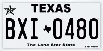 TX license plate BXI0480