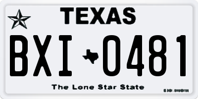TX license plate BXI0481