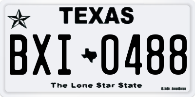 TX license plate BXI0488