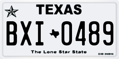 TX license plate BXI0489
