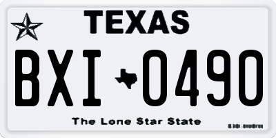 TX license plate BXI0490