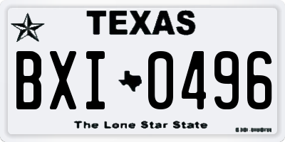 TX license plate BXI0496