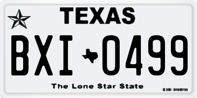 TX license plate BXI0499