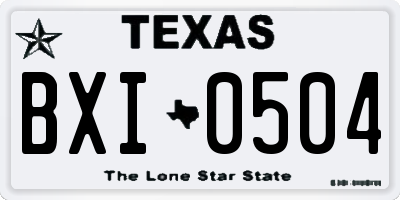 TX license plate BXI0504