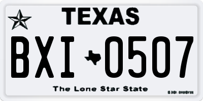 TX license plate BXI0507