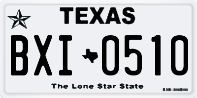 TX license plate BXI0510