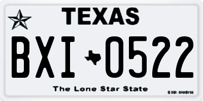 TX license plate BXI0522