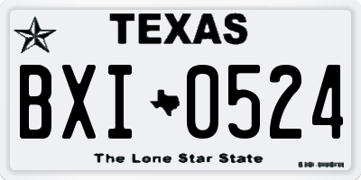 TX license plate BXI0524