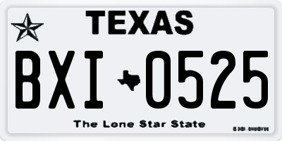 TX license plate BXI0525