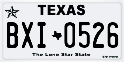 TX license plate BXI0526