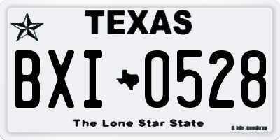 TX license plate BXI0528