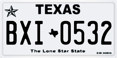 TX license plate BXI0532