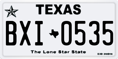 TX license plate BXI0535