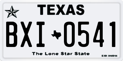 TX license plate BXI0541