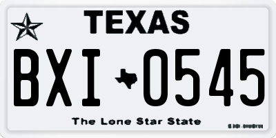 TX license plate BXI0545