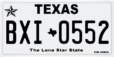 TX license plate BXI0552