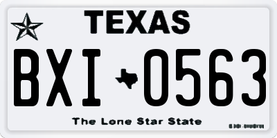 TX license plate BXI0563