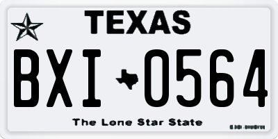 TX license plate BXI0564