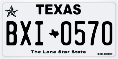 TX license plate BXI0570