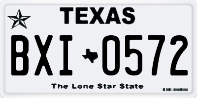 TX license plate BXI0572